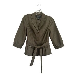 Banana Republic Blazer with Belted Waist Plaid 3/4 sleeves size 0